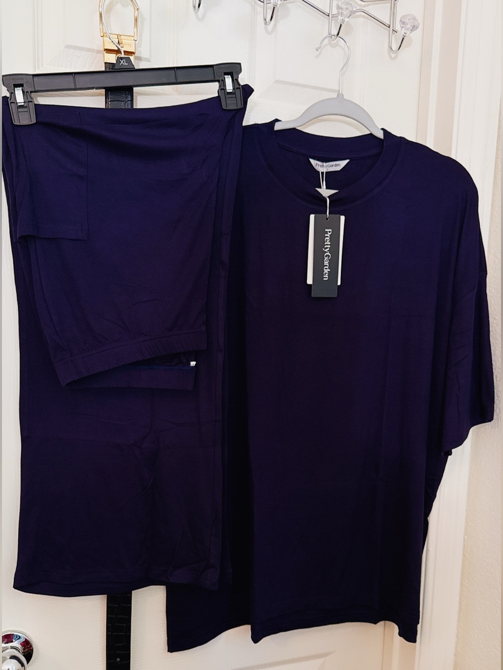 Women's Short Sleeve Tee Set - Deep Blue